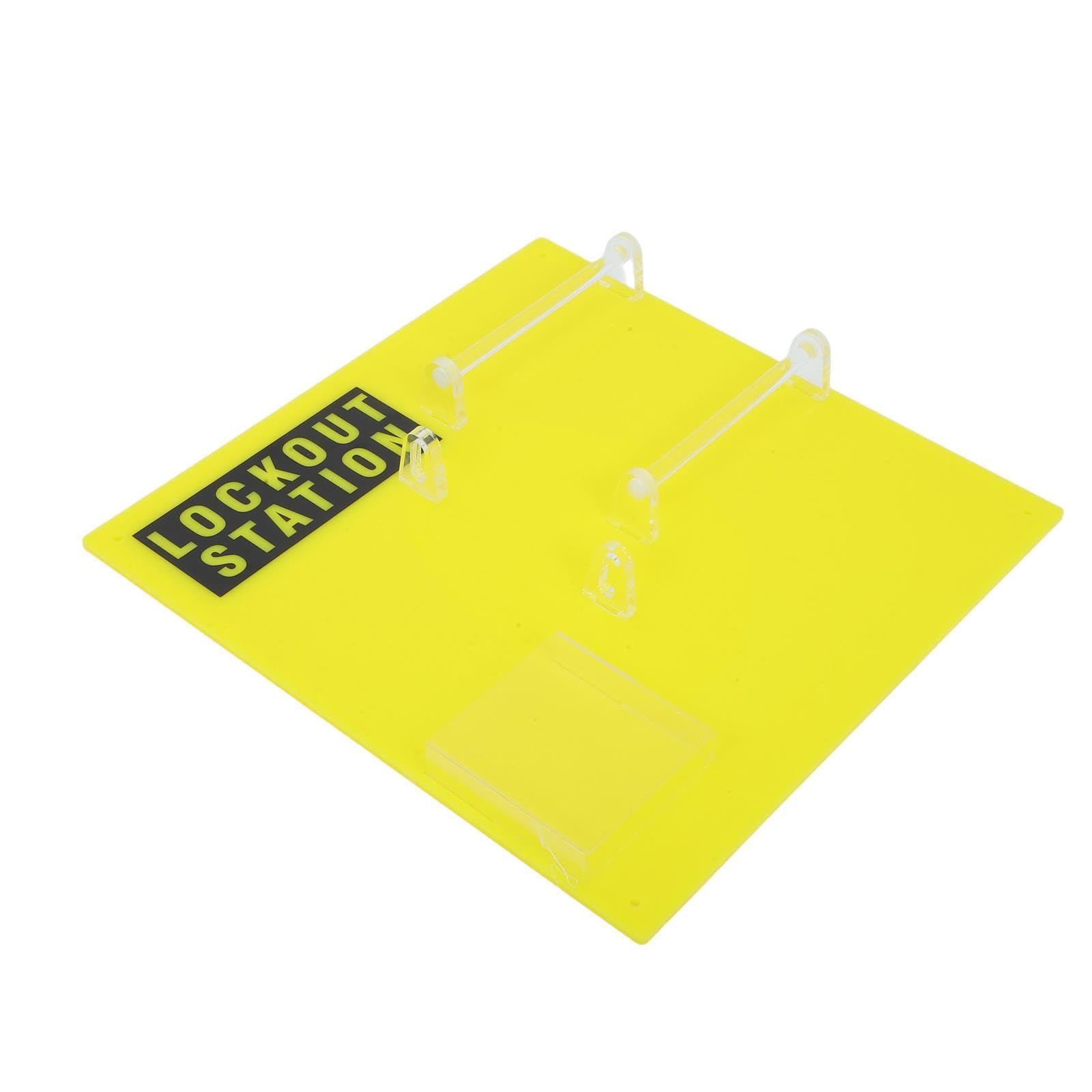 Estación de Bloqueo y Etiquetado Industrial de Plástico Amarillo | Tablero de Seguridad Mural, Organización para Home y Machines, Diseño Moderno de Acabado Contemporáneo