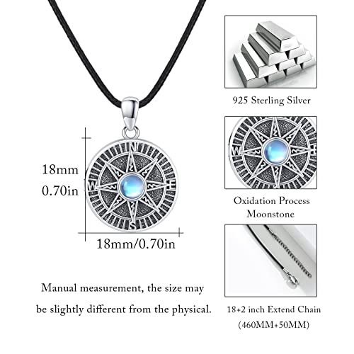 Medwise Compass Lockets Necklace That Holds Pictures 925 Sterling Silver Moonstone Nautical Locket Necklace Graduation Travel Lovers Necklace Gifts Meaningful Mermory Keepsake Necklace #TOP5