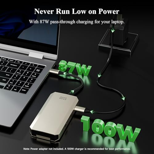 Image of Minthouz USB C Docking Station,8-in-1 USB-C Hub with M.2 NVMe SATA SSD Enclosure,10Gbps Data Transfer, 8K@30Hz HDMI,87W PD,SD /TF Card Reader,USB 3.2 Hub for MacBook Pro /Air, Dell, HP Laptops