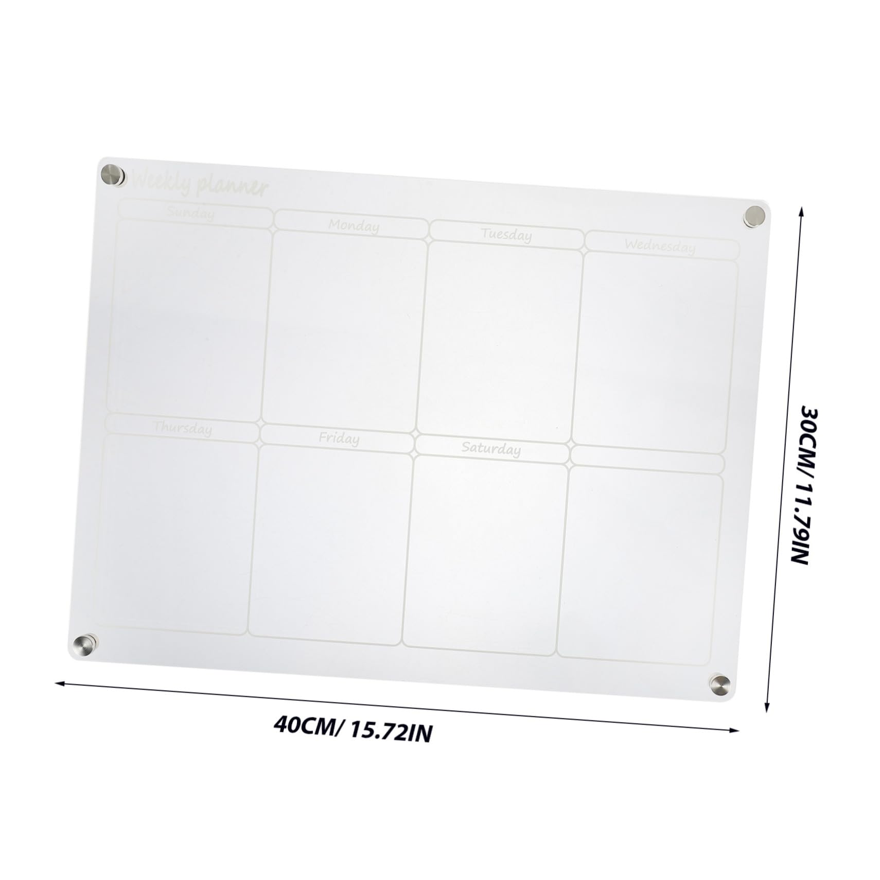 Planificateur Hebdomadaire Magnétique Transparent Acrylique Tableau Effaçable pour Réfrigérateur et Bureau Organiseur de Planning Réutilisable Tableau Mural Pratique et Lisse