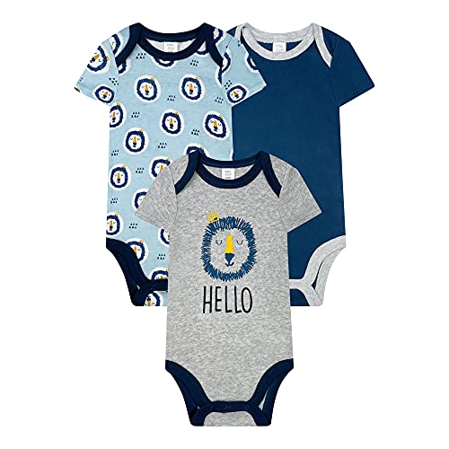 Image of BABY KISS 3-Pack Bodysuits For Baby Boys Short Sleeve Baby Onesies For Newborn & Infants 100% Cotton