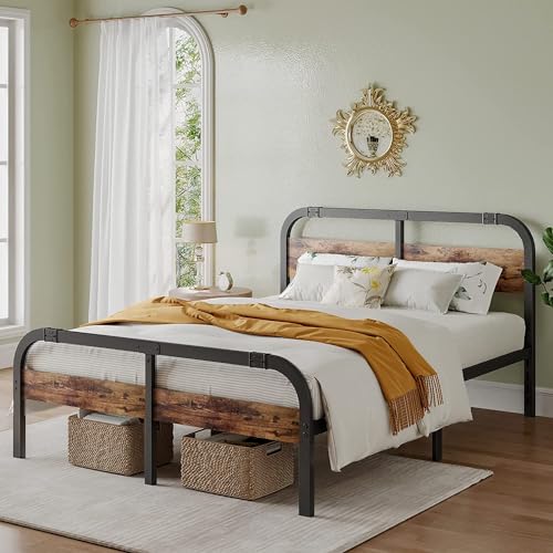 Ziyoo HF-CM-04 Industrial Style Metal Queen Bed Frame cover