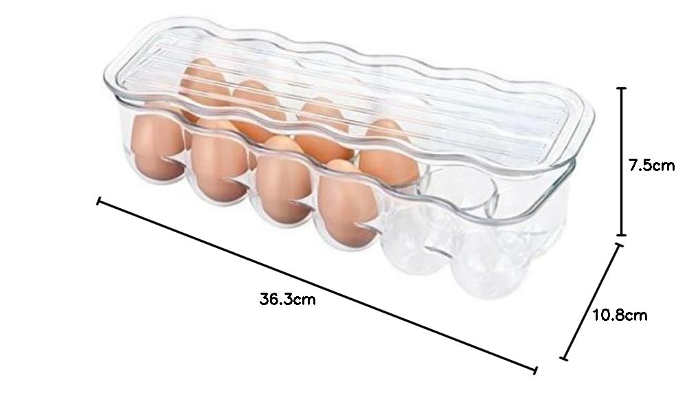 Portauova Per Frigo Da 12 - In Plastica Alimentare Trasparente - Con Coperchio - Impilabile E Salvaspazio - Foto 8