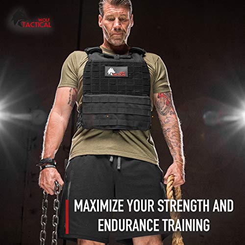 WOLF TACTICAL Adjustable Weighted Vest – WODs, Strength and Endurance Training, Fitness Workouts, Running