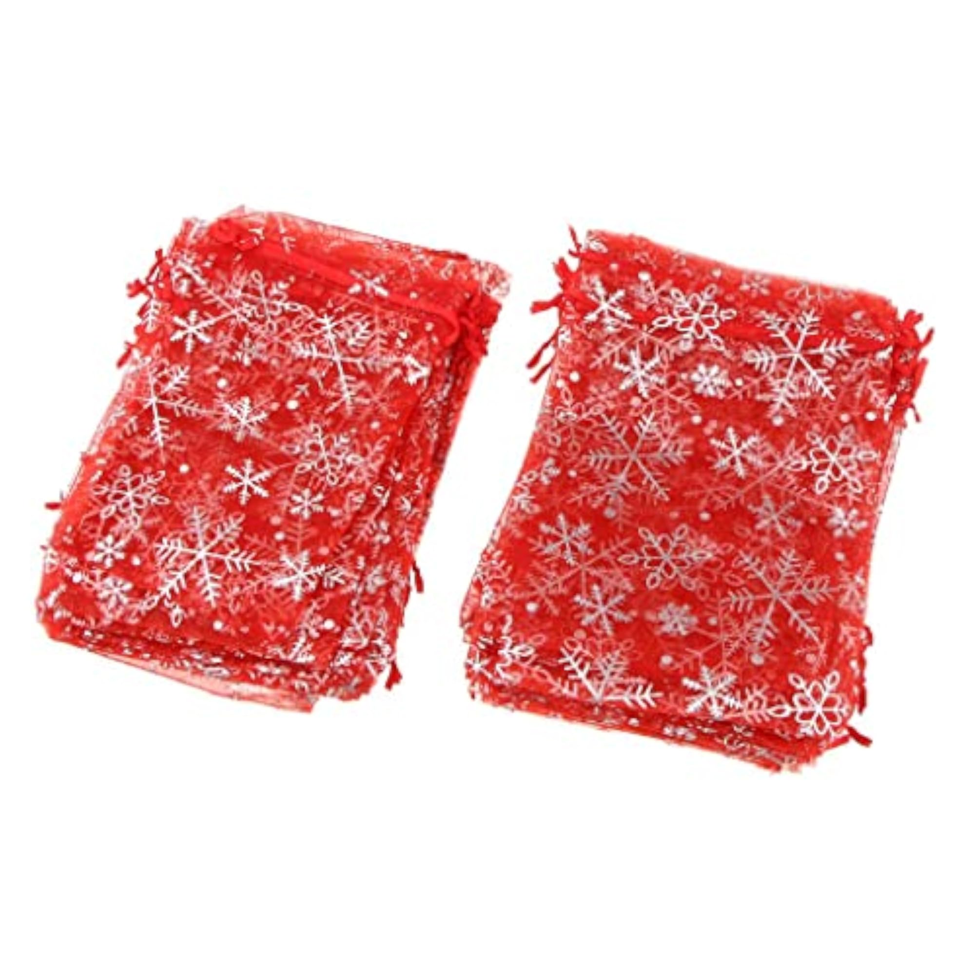 100pcs Snowflake Gift Pouch Candy Bag for Christmas