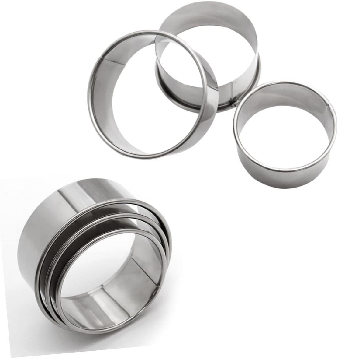 Ciieeo Stainless Steel Dumpling Wrappers Maker 3-Piece Set Round Dough Cutter for Dumpling Wonton Ravioli and Cookie Baking Kitchen Tool 3.14 Inch