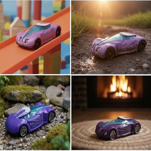 Image of GENIE'S TOY BUS Color Changing Die-Cast Racing Car I 1:64 Scale Temperature Sensitive Paint Sports Car I Change Color with Water I Kids Collectible Toy for Ages 3+ I Best Birthday Gift for Kids