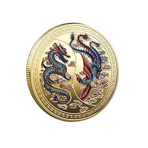 Froiny China Lucky Y Phoenix Moneda Conmemorativa Fortune Monedas Fortune Monedas Feng Shui Buena Suerte Monedas Arte Regalo Coleccionable