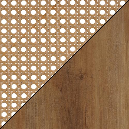 Convenience Concepts Northfield Weave Hall Console Table/Desk in Medium Oak Wood Finish