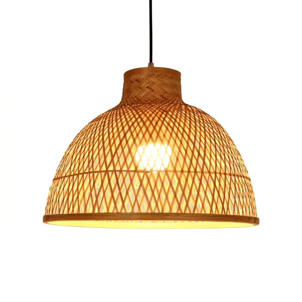 Lámpara colgante de bambú para iluminar salones oscuros con estilo 8