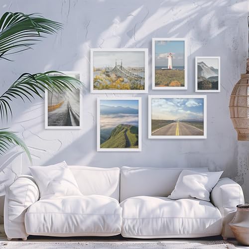 Fisnish 11x14 Picture Frame, for Tabletop Display, Horizontal or Vertical Wall Mounting, White Fisnish 11x14 Picture Frame, for Tabletop Display, Horizontal or Vertical Wall Mounting, White - Image 6