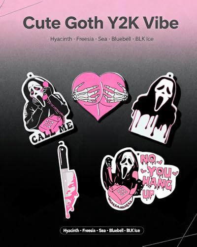 Image of 5Pcs Pink Ghost Car Air Fresheners, Cute Horror Car Interior Accessories Hanging Scents Anime Freshener Automotive Room Decor for Women Teen Girls Gift