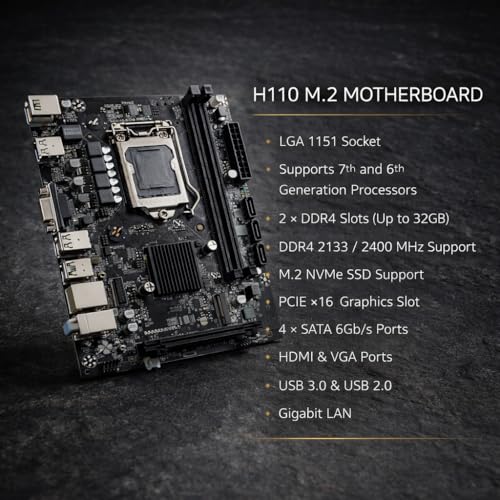 Image of Z310 Motherboard Combo with i7 6th Gen Processor, 8GB DDR4 RAM & Cooling Fan, LGA 1151 Desktop PC Upgrade Kit for Office Workstations, Business Applications, Smooth Multitasking Setup