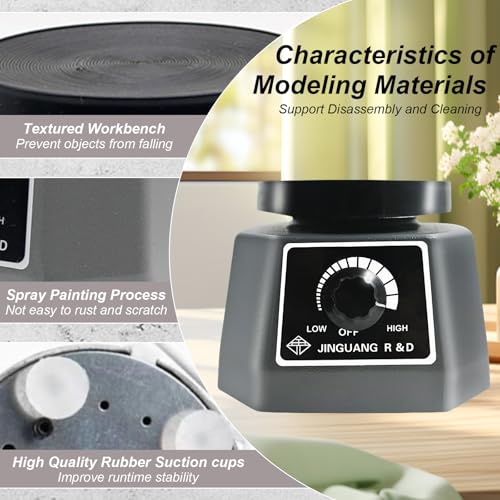 Rüttelplatte Gips 4\ Dental Oszillator Gips, 220V 100W Gipsrüttler Rüttelplatte Elektrisch, Einstellbare Geschwindigkeit Dentalrüttler Vibrationsplatte Gips für Mischen von Gips, Gussmodell