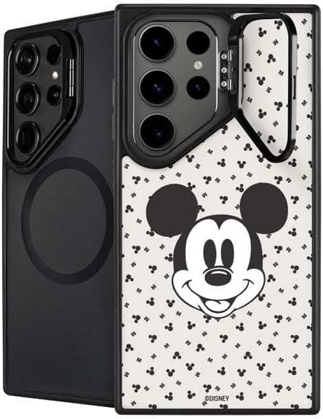 Skinit Kickstand Phone Case Compatible with Galaxy S25 Ultra - Officially Licensed Disney Mickey Mouse Black and White Design