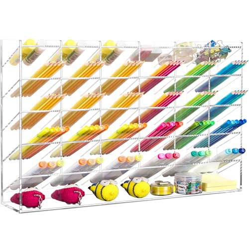 BEYGORM Acrylic Vertical Marker Organizer for 375 Markers, Desk Orgaizer