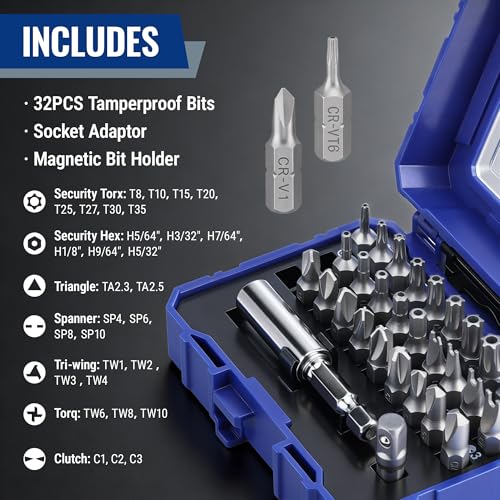 WORKPRO Security Bit Set, 32PCS Tamper Proof Screwdriver Bit Set by WORKPRO - Used condition - Image 2