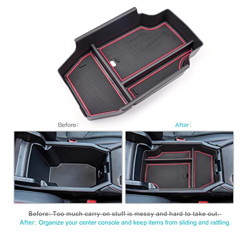 CDEFG 2023-2026 Accord Center Console Accessory Organizer for 2023 2024 2025 2026 Accord Sport EX-L L Touring LX EX Console Armrest Tray Storage Box 2023-2026 Accord 11th Gen Hybrid Accessories (Red) by CDEFG - Image 2