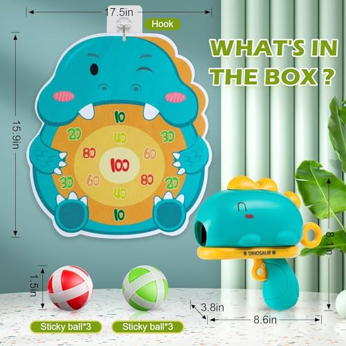 Image of Dinosaur Toy Gun- Foam Bullet Blaster-Dart Target Games for Kids- Indoor Toys 3-7 Years- Gifting Toys (Red)