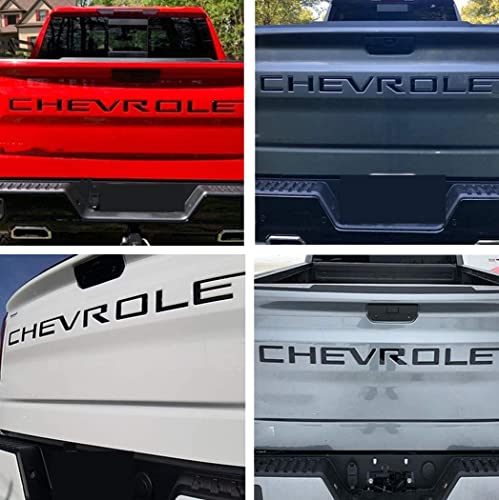 Tailgate Inserts Letters Compatible For 2019 2020 2021 2022 2023 Silverado, 3D Raised & Strong Adhesive Decals Letters, Tailgate Emblems Inserts Letters - Gloss Black #TOP6