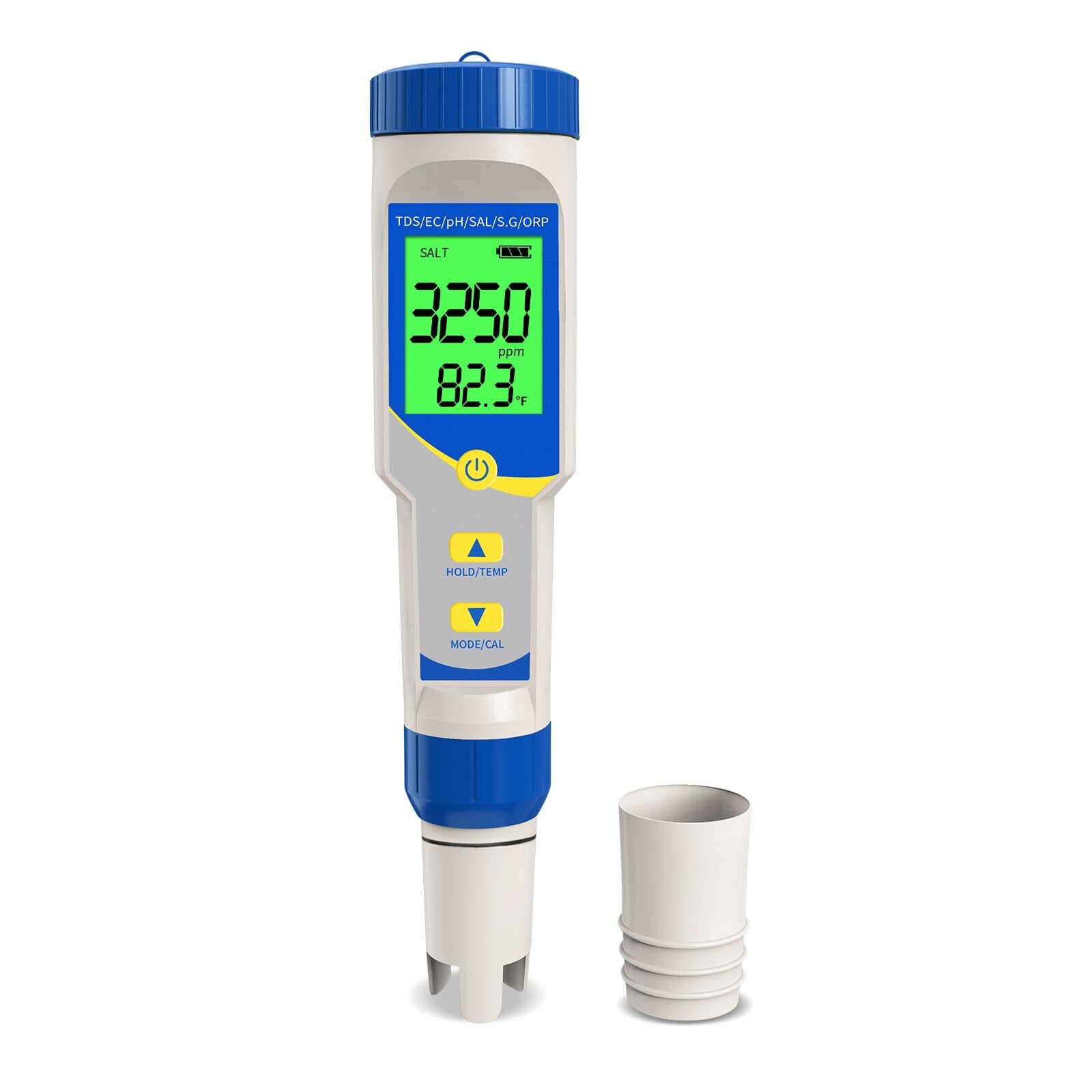 Ph-mètre 7 en 1, résolution 0.01, TDS EC ORP ppm, testeur salimètre for piscine, eau salée, Aquarium, culture hydroponique