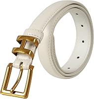 Vista 194 de Cinturón de cuero clásico con hebilla de metal para mujer con vestido de jeans Aah-negro-clásico