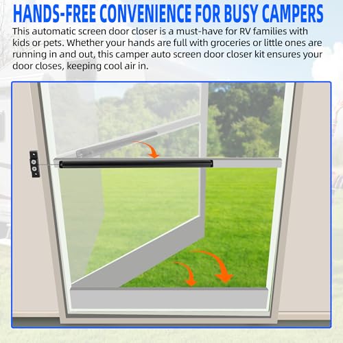 Image of TonGass 17 inch Universal Fit Aluminum Automatic RV Screen Door Closer Kit