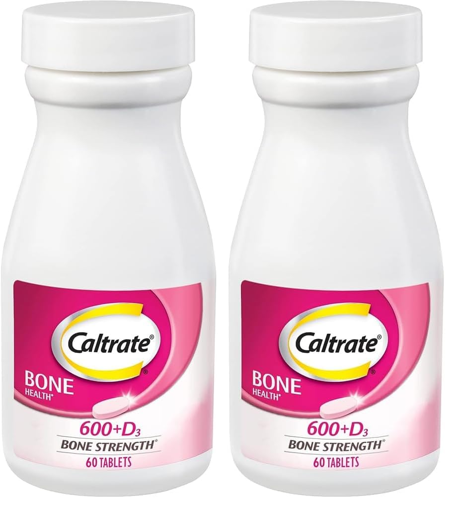 Caltrate 600 Plus D3 Calcium and Vitamin D Supplement Tablets, Bone Health Supplements for Adults - 60 Count (Pack of 2) New 120 Count (Pack of 2)