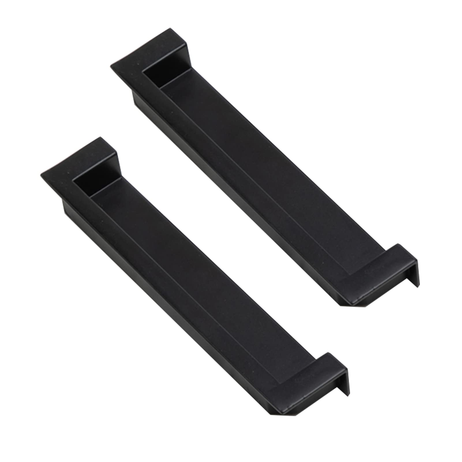 Dswzlqdxb Black 2 Pcs Drawer Knob Door Levers Concealed Handle Drawer Flush Sliding Door Slotting Fastener Invisible Cabinet Zinc Alloy Pull Recessed With Screws (Hole Spacing 96Mm,)
