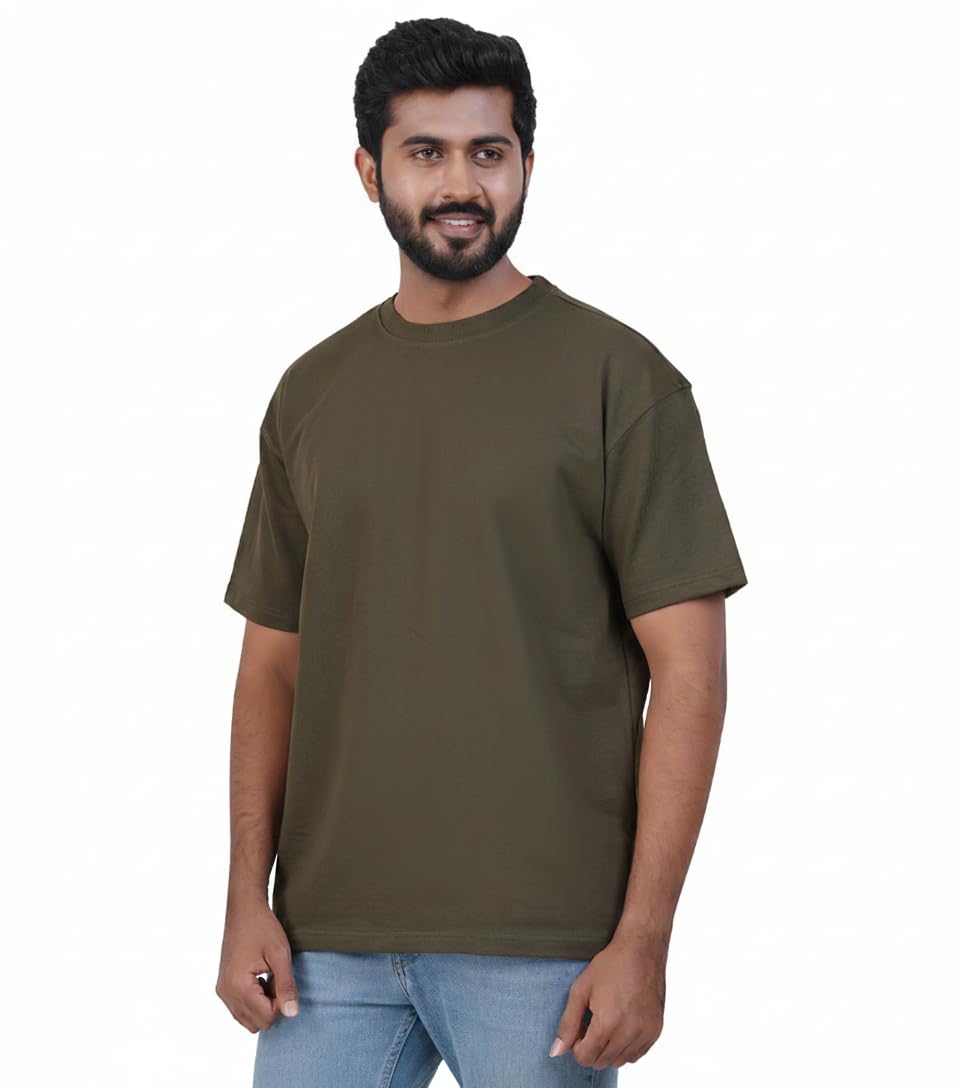 Men’s Cotton Blend Oversized Sweatshirt for Men | Soft Warm Full Sleeve Pullover | Regular Fit Solid Casual Winter Wear | Breathable Comfortable for Office, Travel & Home-image-24