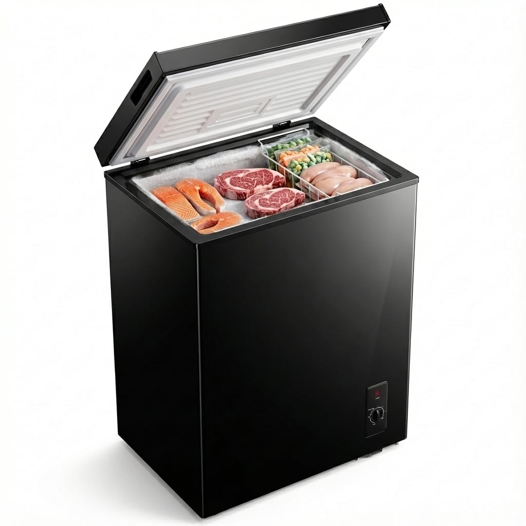 Dawmilon QY3.5CF-B 3.5 cu ft Chest Freezer Black