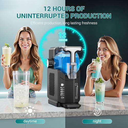 Image of 108 OZ /3.2L Slushy Machine,No Ice Needed, 15-45 Minutes to Make Margarita & Slushie & Milkshakes, Frappes and More,Built-in LED Light,110V Professional Shaved Ice Machine with Self-Cleaning