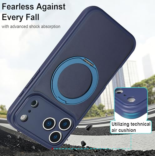 Image of for iPhone 17 Pro Max Case Compatible with MagSafe Full-Body Magnetic Phone Case with Built-in Tempered Glass Screen Protector& Stand for iPhone17 Pro Max Cover, Blue