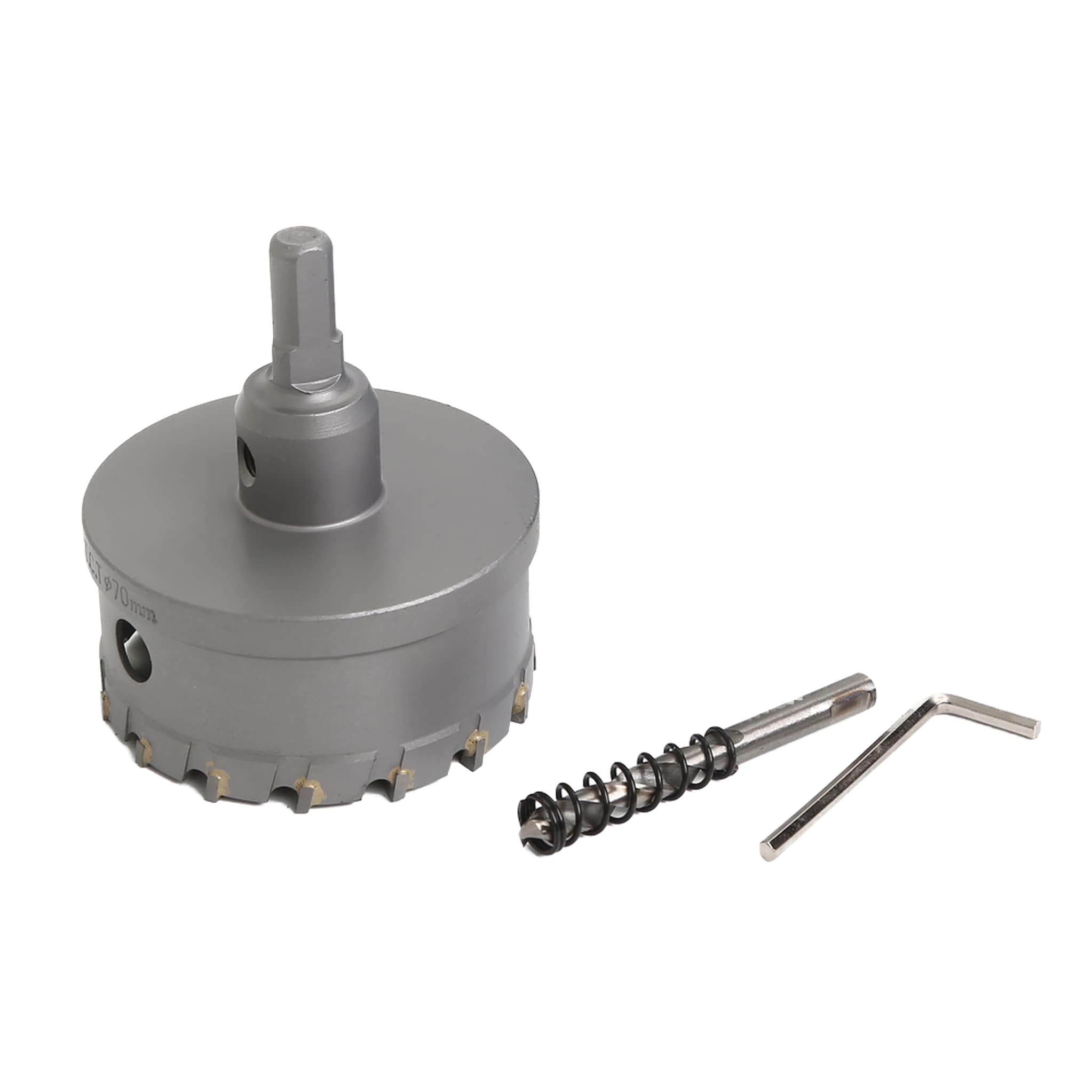 VTOOLS 70mm TCT Hole Saw Cutter with Pilot Drill Bit, Carbide Tipped for Hard Metal, Stainless Steel, and Wood, VT3129