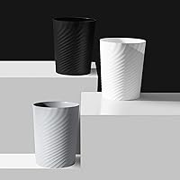 Vista 4 de UUJOLY Cubo de basura pequeño para baño con bolsa de basura de plástico, cesta de basura redonda para baños, lavandería, cocinas, oficinas