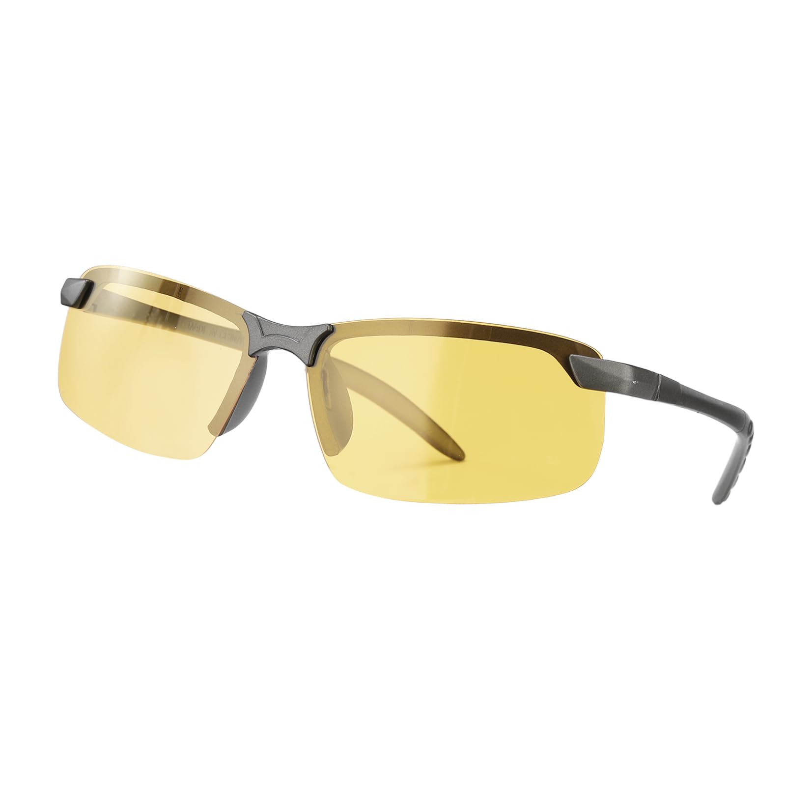 sourcing map Polarized Sports Sunglasses for Men Womens, UV400 Protection 16g Lightweight Cycling Sunglasses for Running Skiing Fishing Goggles, Gun Gray/Yellow โ image 1
