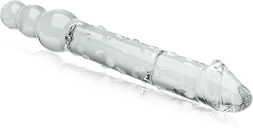 Miniatura 3 de Consolador realista de punto G para el pene, pene y pene con 3 bolas de vidrio, consolador de doble punta con glande vívido y protuberancias,