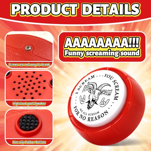 Screaming Goat Toy Button, Wired Things Screaming Goat Desk Toy Prankster Stuff for Adults, Funny Gag Gifts for Men and Women