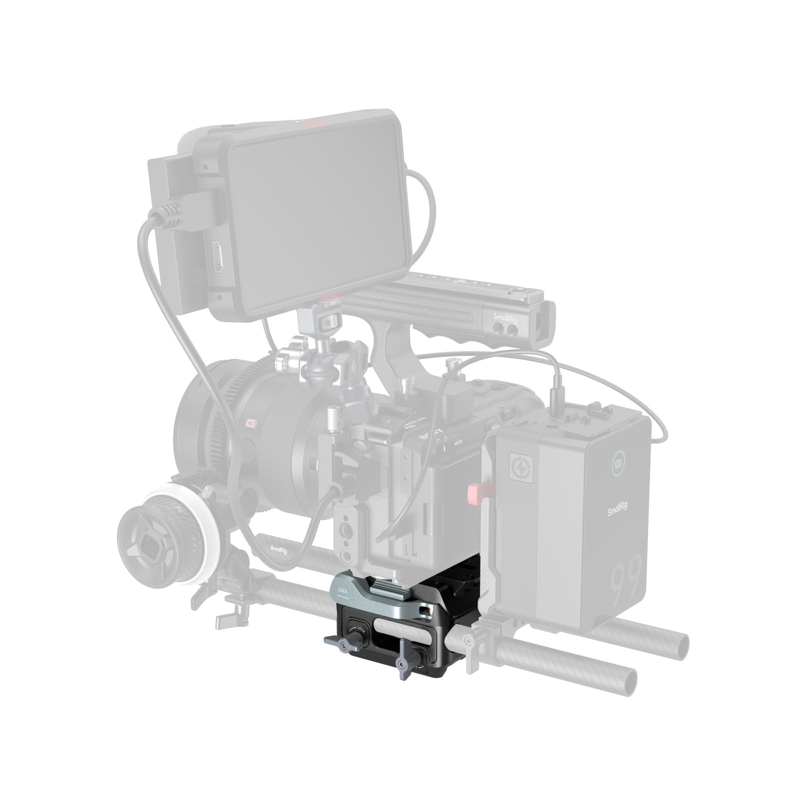 SMALLRIG Kit de placa de montaje para tipo Manfrotto con abrazadera de doble varilla de 15 mm 5366