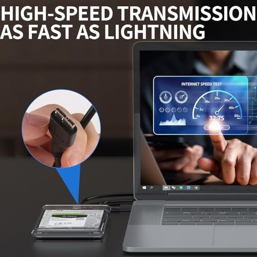 Image of 2.5 Inch SATA to USB 2.0 Micro B HDD Solid State Disk Enclosure Home Office Desktop PC ABS Plastic Hard Drive Case Computer Accessories Transparent