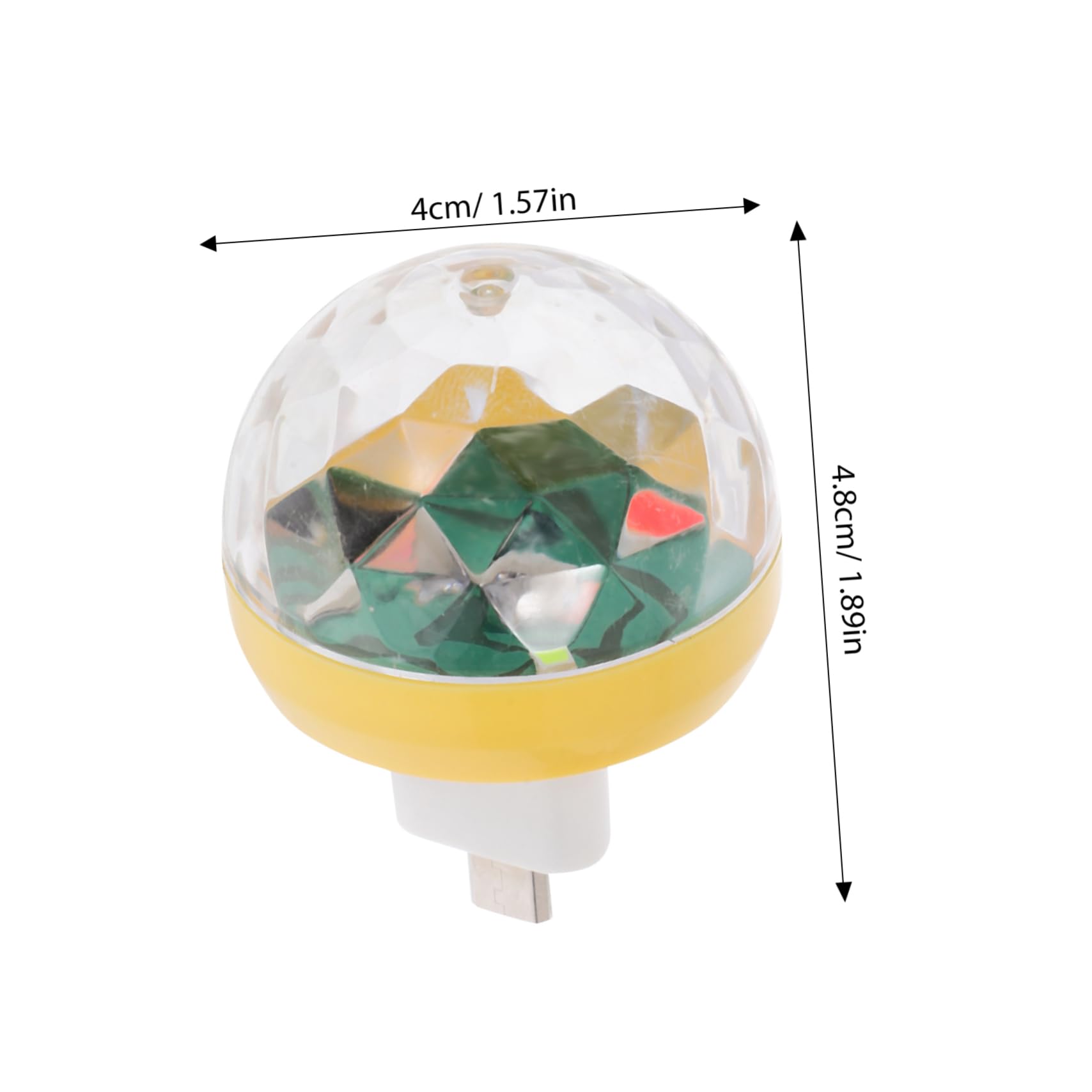 POPETPOP USB Mini Disco Ball Light Portable Stage Light with Sound Activation for Karaoke Christmas Parties and Home Entertainment Yellow
