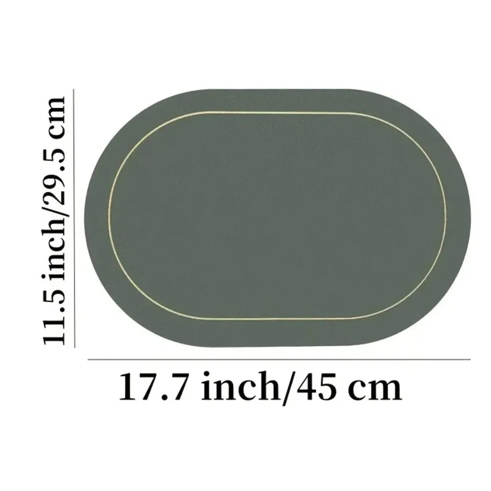 Faux Leather Placemats Sets de Table lavables en Similicuir, Ronds, Double Face, antidérapants, Set(Light Grey,6pcs 45x30CM)