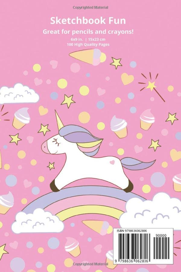 Miniatura 2 de Mini Sketchbook for Girls Cute Unicorn 6x9 Blank Drawing Pad Sketch Paper, 100 Pages for Girls Sketches and Scribbles, Ages 2-4, 4-8, 9-12