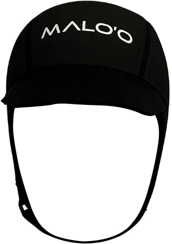 Malo'o Surf Hood - Gorra de neopreno de 0.079 in, color negro, cálida y cómoda con varios tamaños