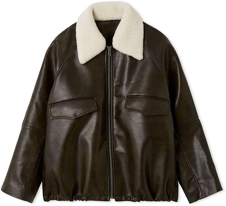 Amazon | [ミラオーウェン] ステンカラーフェイクレザーブレザー