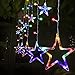 Produktbild SALCAR 2m x 1m LED Lichtervorhang Fenster Weihnachten, 12er Sterne Lichterkette Innen Außen, Fensterbeleuchtung Hängend mit 8 Modi und Memory-Funktion, Bunt