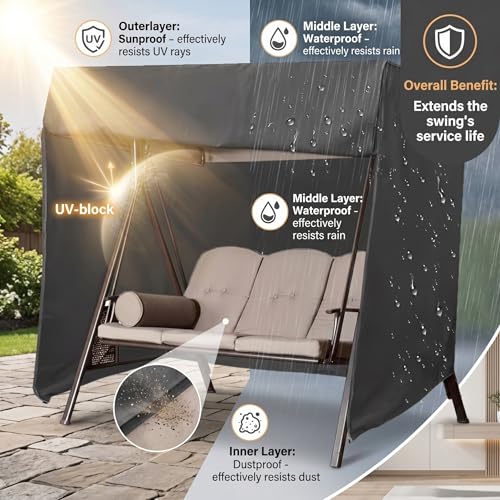 Funda impermeable para columpio de 3 plazas con protección UV 3