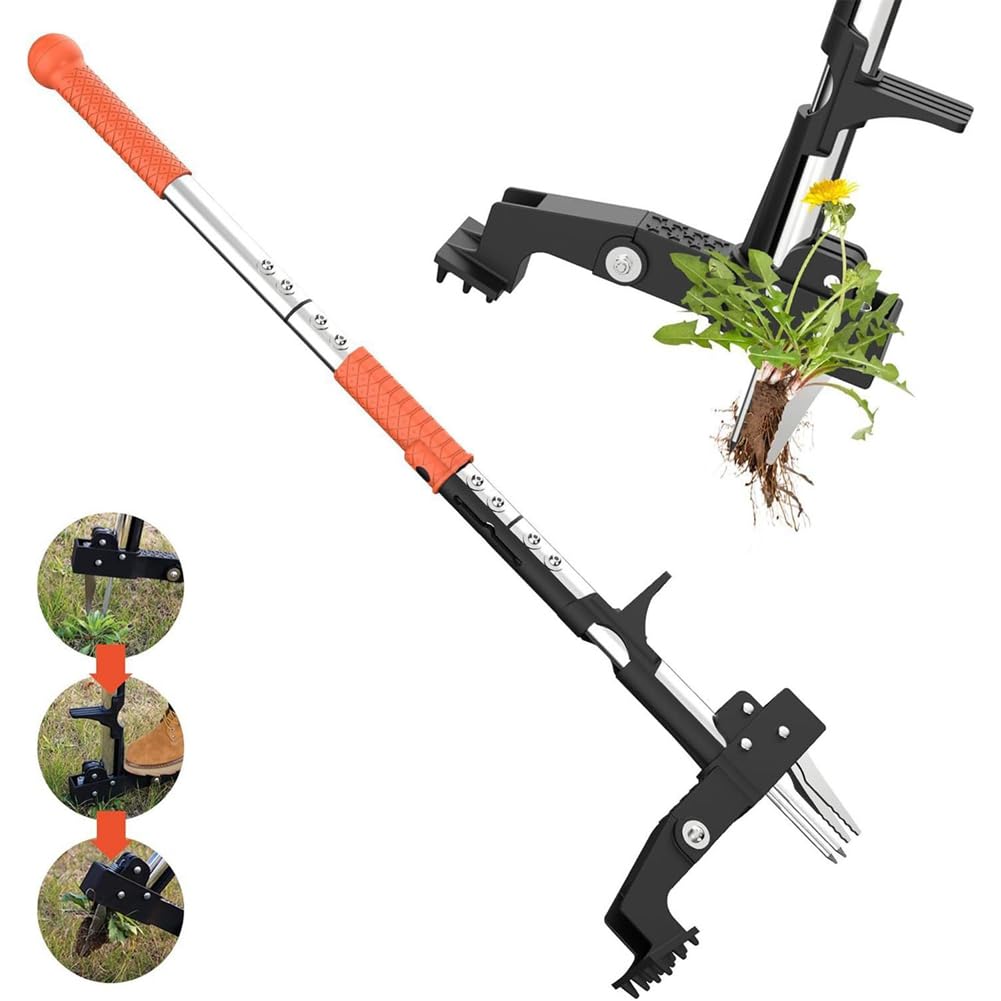 Unkrautzieher - Stehender Unkrautstecher mit Verstellbarem Langem, Ergonomisches Design Aus Aluminium für die Gartenarbeit zu Hause