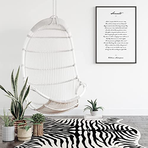 Falark Premium Zebra Print Rug, 4.6Ft X 5.2Ft Faux Fur Zebra Hide Rugs For Living Room Bedroom, Cute Animal Print Carpet Western Home Decor, Upgraded Luxury Soft Zebra Skin Area Rug, Black And White #TOP7