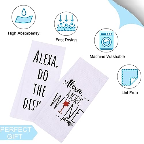 Lxomill Funny Kitchen Towels, Alexa Do The Dishes Funny Dish Towel, Funny Housewarming, Friend Birthday Gift,Cute Alexa Tea Towels thumb #3